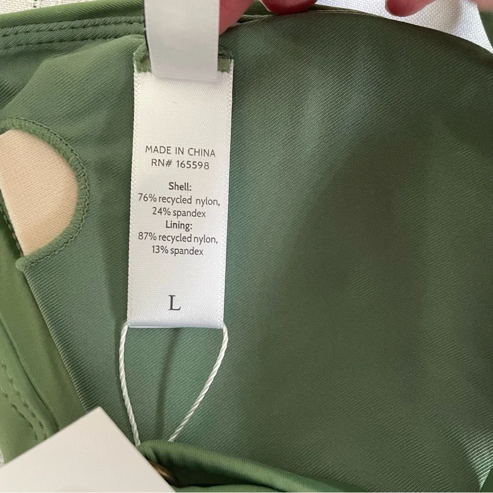 Andie Swim The Caicos Top Size L Seagrass Green NWT